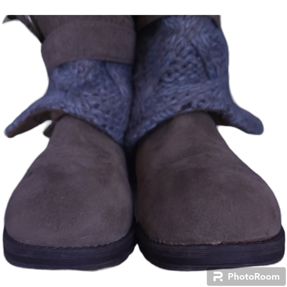 Muk Luks Nikki Convertible Knit Winter Boots Sz 7 Belt Wrap Lace Sweater Style - Picture 7 of 10